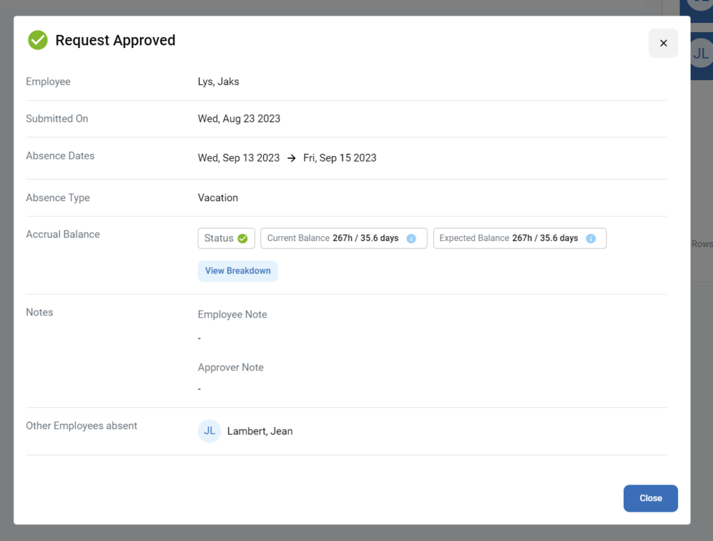 Employee Absences Tab – Synerion Agile Help